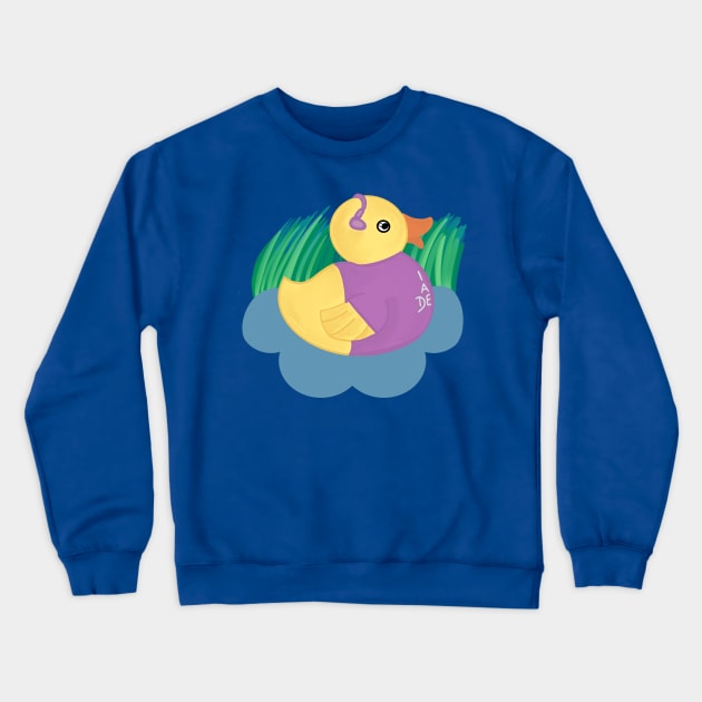 Chronically Quackers - Vivian the Deaf Duck Crewneck Sweatshirt by NatLeBrunDesigns